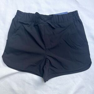 Reel Legends girls Black performance swim shorts Lightweight Elastic Waist 7 NWT